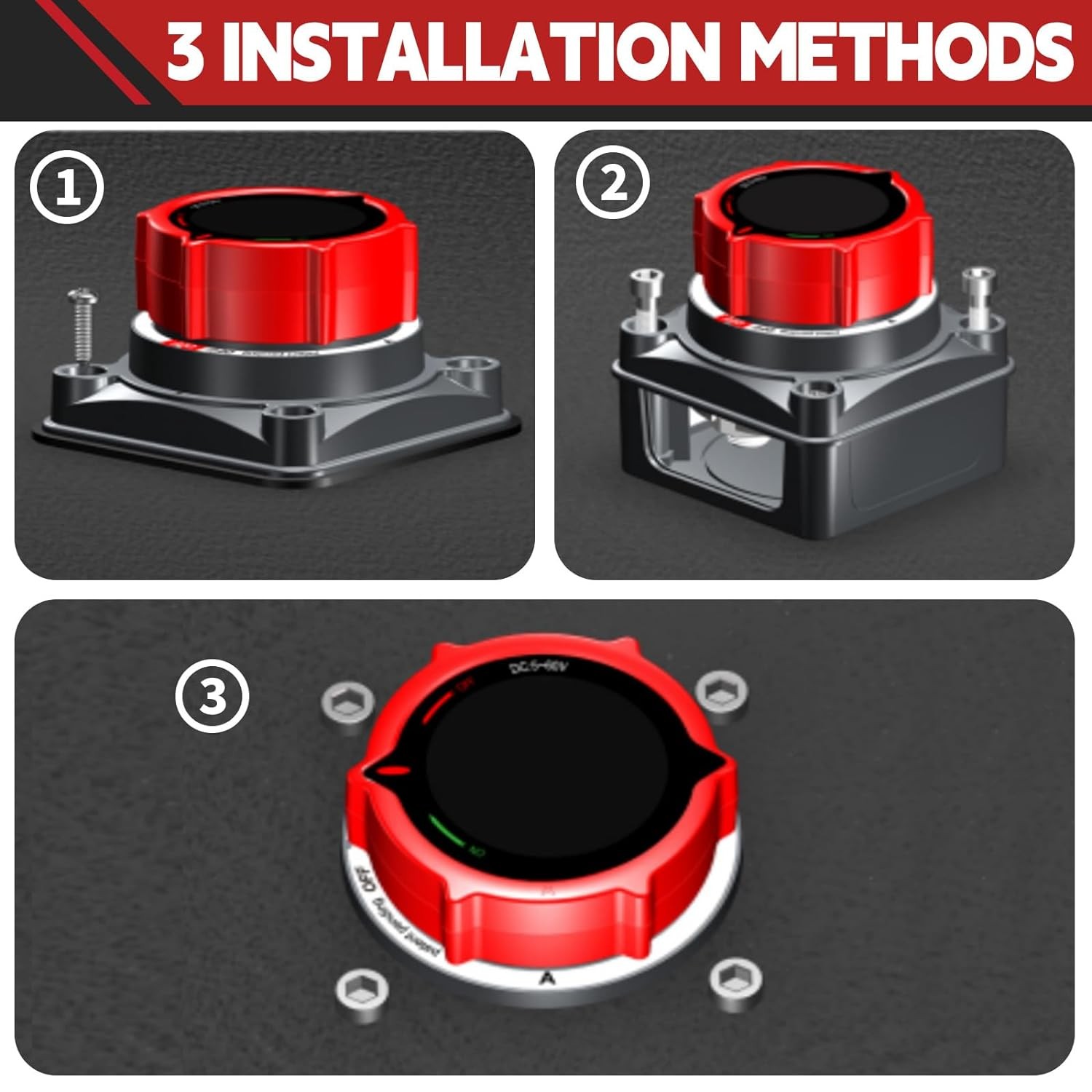 Upgrade Battery Disconnect Switch with Voltmeter, DC 5-60V Master Isolator...