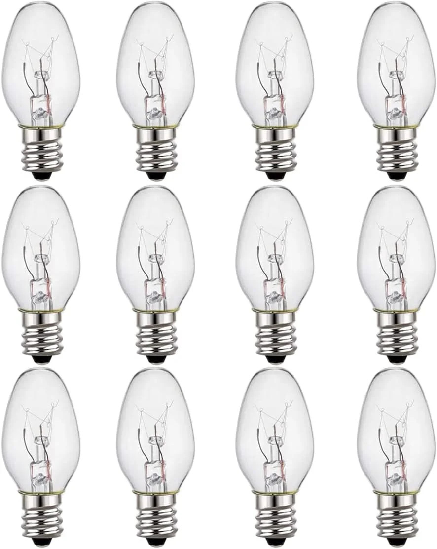 Best 12 Pack Wax Warmer Bulbs 15 Watt Light Bulbs for Scentsy Plug C7/120V/E12