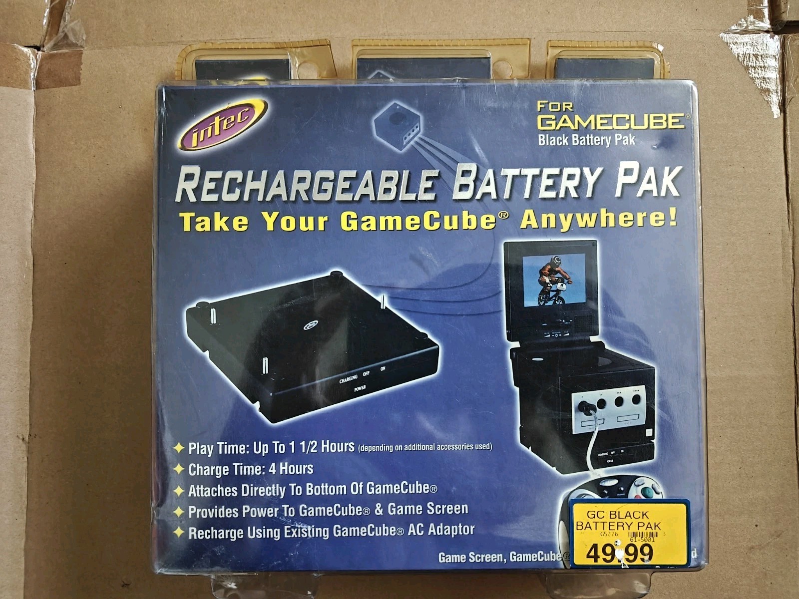 Intec Nintendo GameCube Indigo Rechargeable Battery Pak - As Is