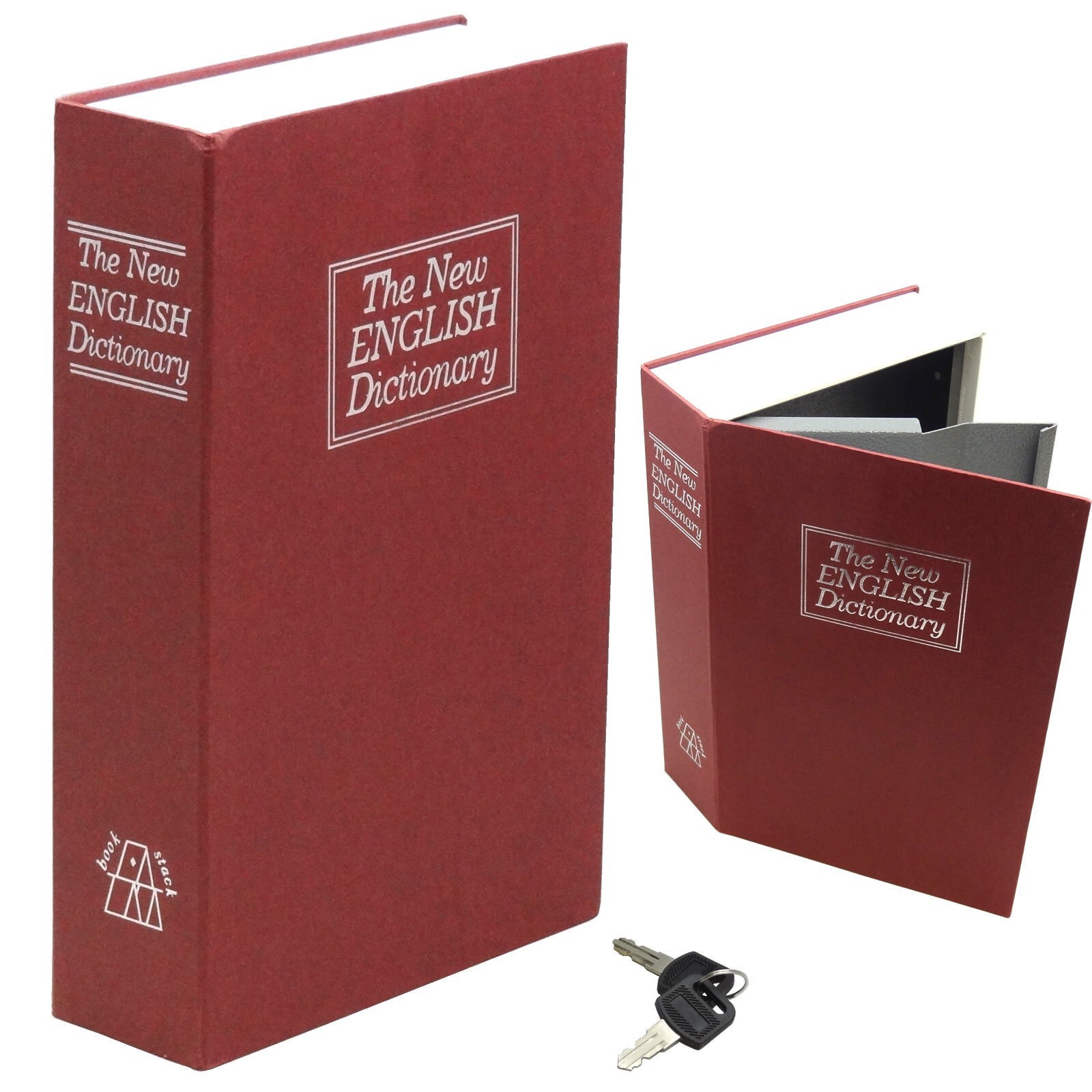 Dictionary Book Safe with Key Lock – Hidden Security Box – Large Red