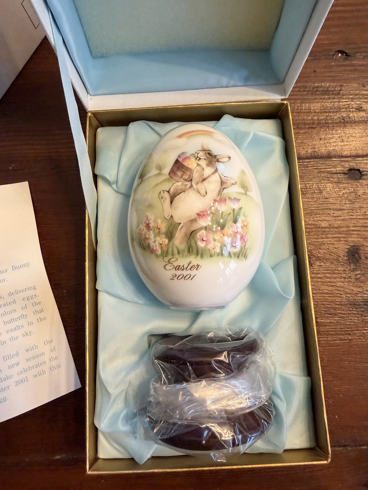 X2 2001 Noritake Easter Egg Bunny Flowers Limited Edition Bone China Japan W Box