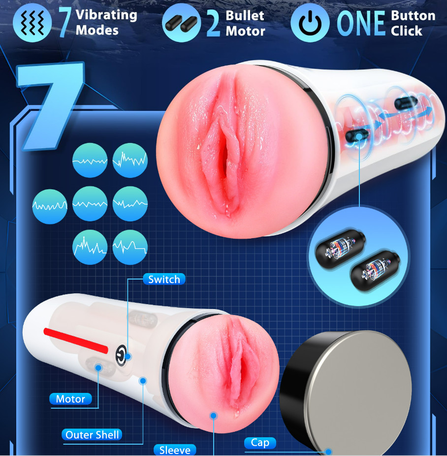 Automatic Male Masturbator Vibrating Sucking Handsfree Pocket Stroker Lubricants
