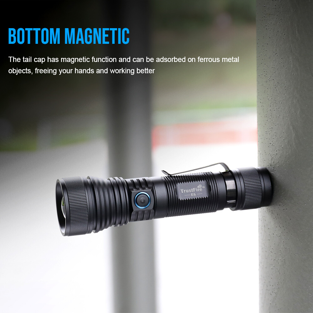 Trustfire 550M Zoomable Extendable Rechargeable EDC Flashlight Magnetic Portable