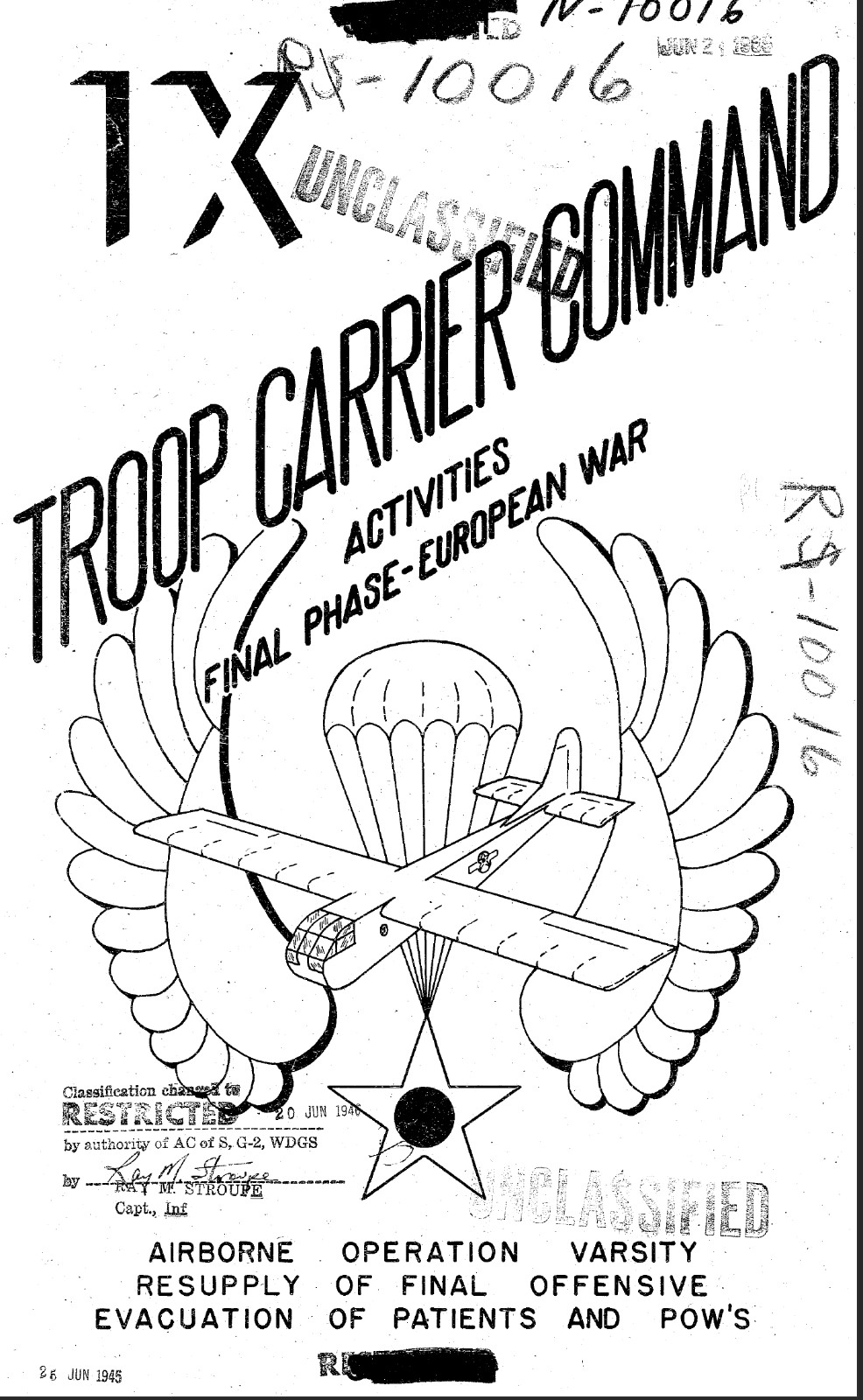 164 pg. Non- Tactical Rhine River Crossing Airborne Operation Varsity on Data CD