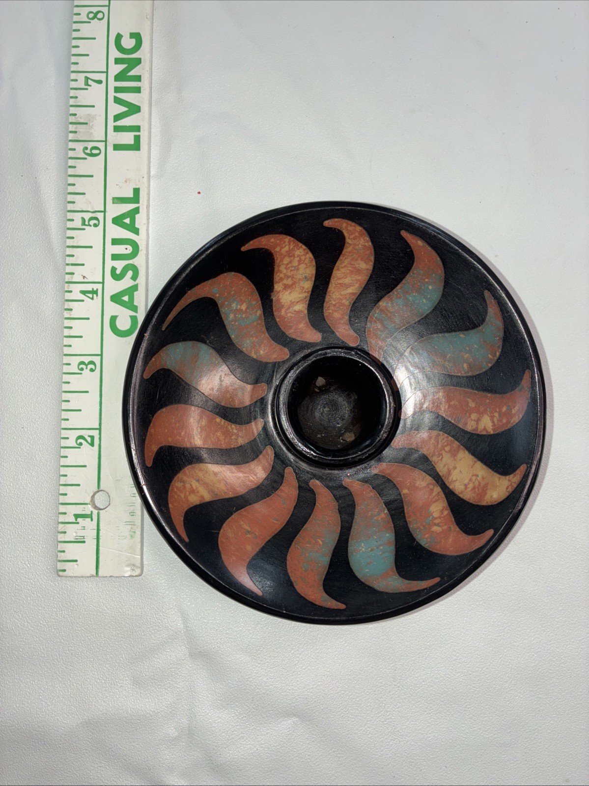 Vintage Luna Sandara Palo Santo Holder Chulucanas Peru Pottery Candleholder GUC