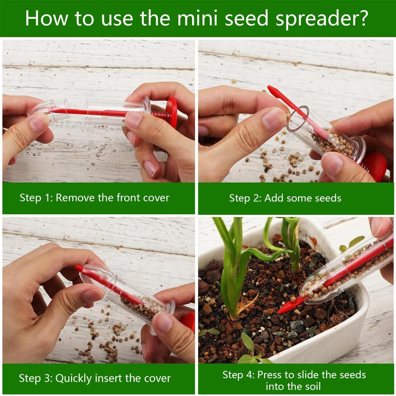 Fertile Rain 17 PCS Mini Seed Spreader, New Gardening Spreaders, Gerrn