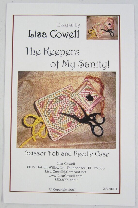 The Keepers Of My Sanity Scissor Fob & Needle Case Needlepoint Pattern XS-4051