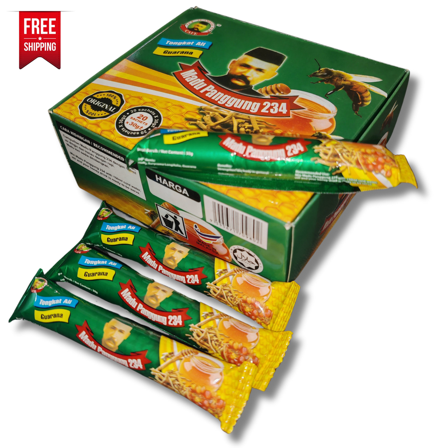 20 Sachets Instant Honey Al Ambiak 234 Strong Men's Nourishment Body - Free Ship