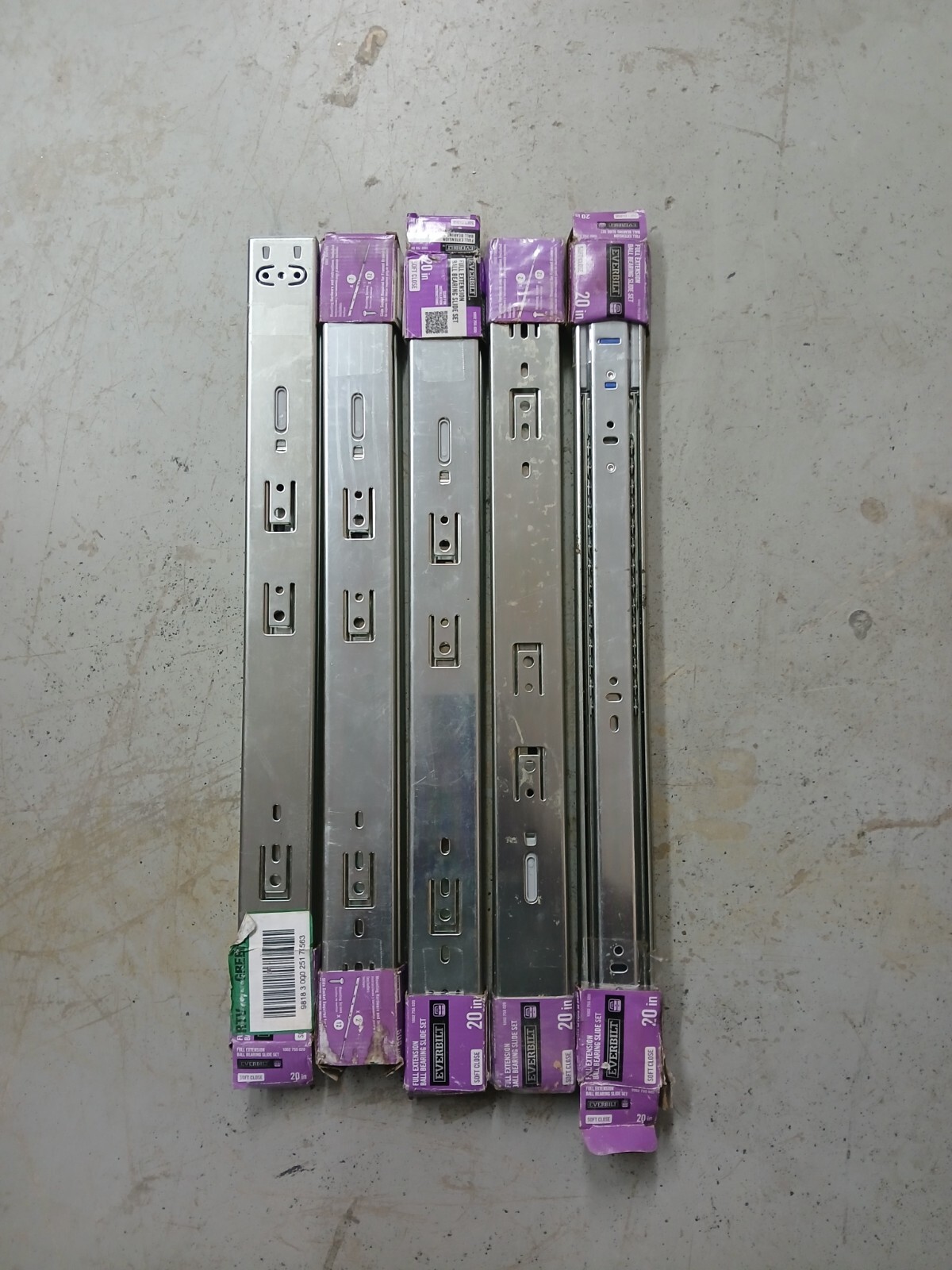 Lot Of   5. Pair Soft Close Ball-Bearing Drawer Slides 20" Free Shipping 🚢