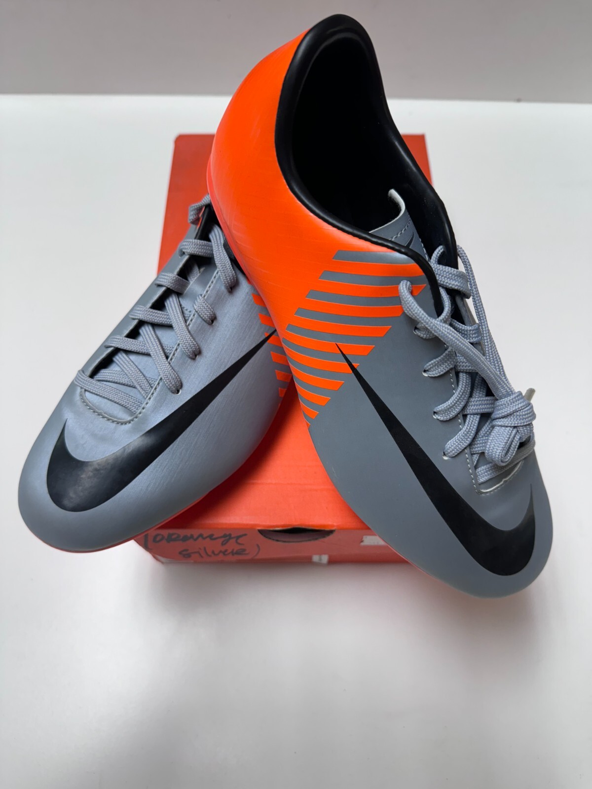 Nike Jr Mercurial Victory FG Kids Soccer Shoes Orange/Silver
