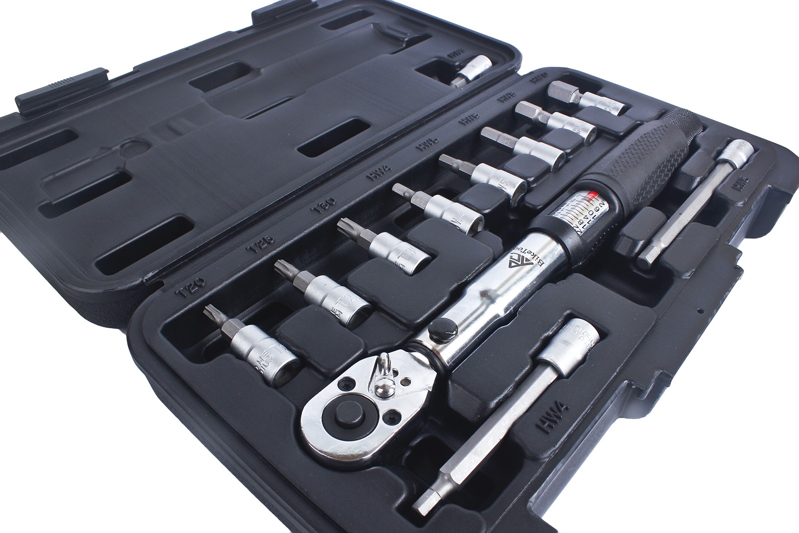 BikeTool Black 1/4" Drive Torque Wrench Set 2-24Nm Bicycle Tool Kit Hex Bits