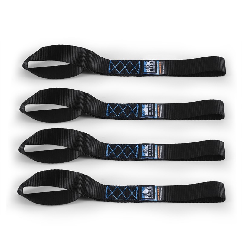Borne Off-Road BNRTC-TDHD-4BK Heavy-Duty Tow/Recovery Strap 4" Black