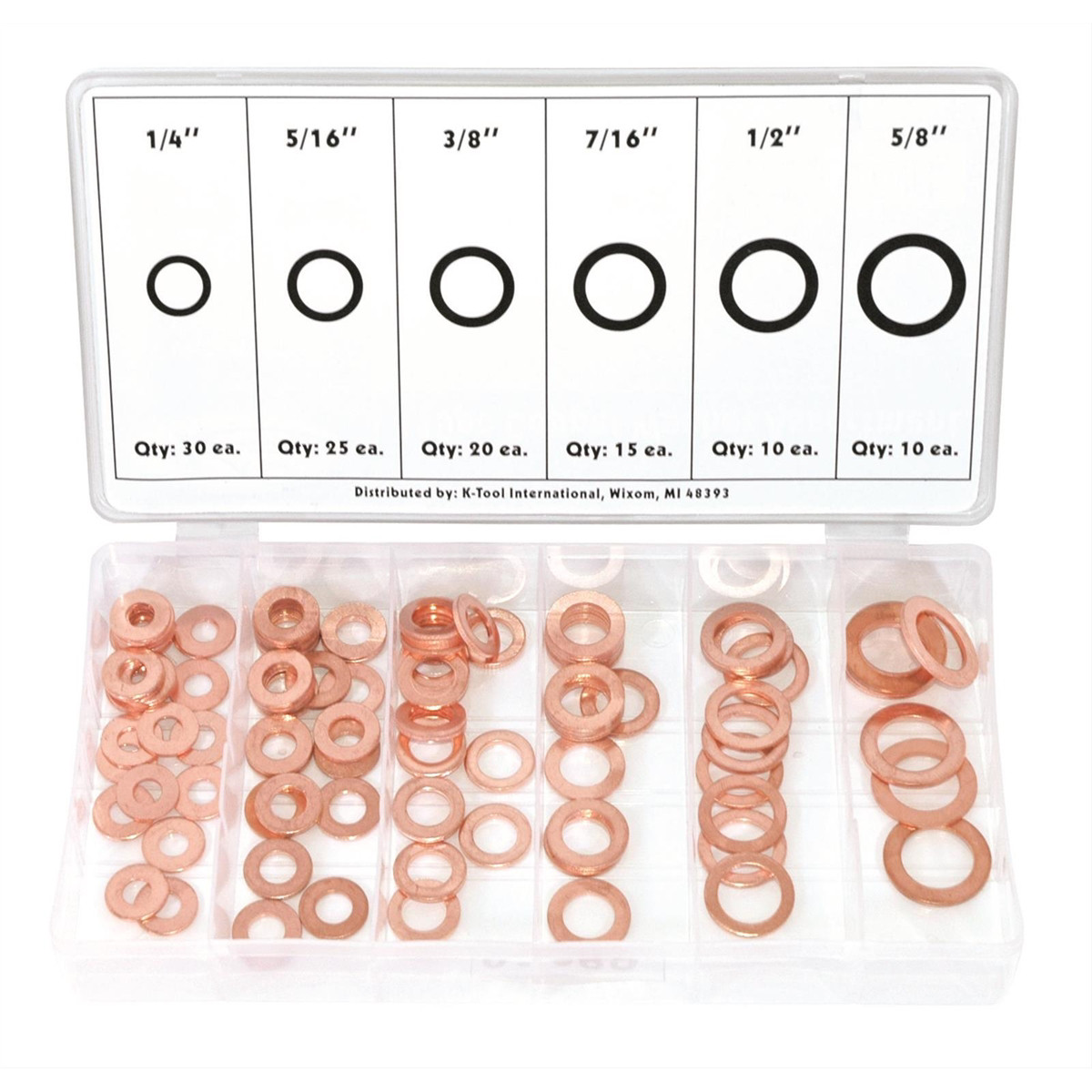 K Tool International 110-pc Copper Washer Assortment 00089