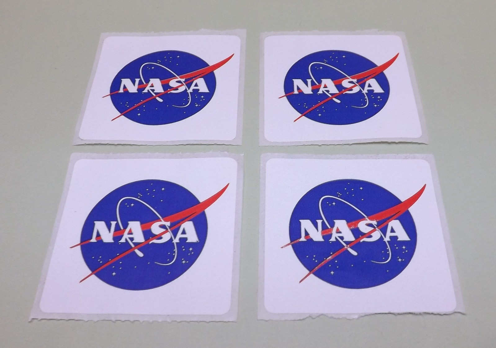 Vintage NASA Logo Paper Decal Stickers, Lot of 4