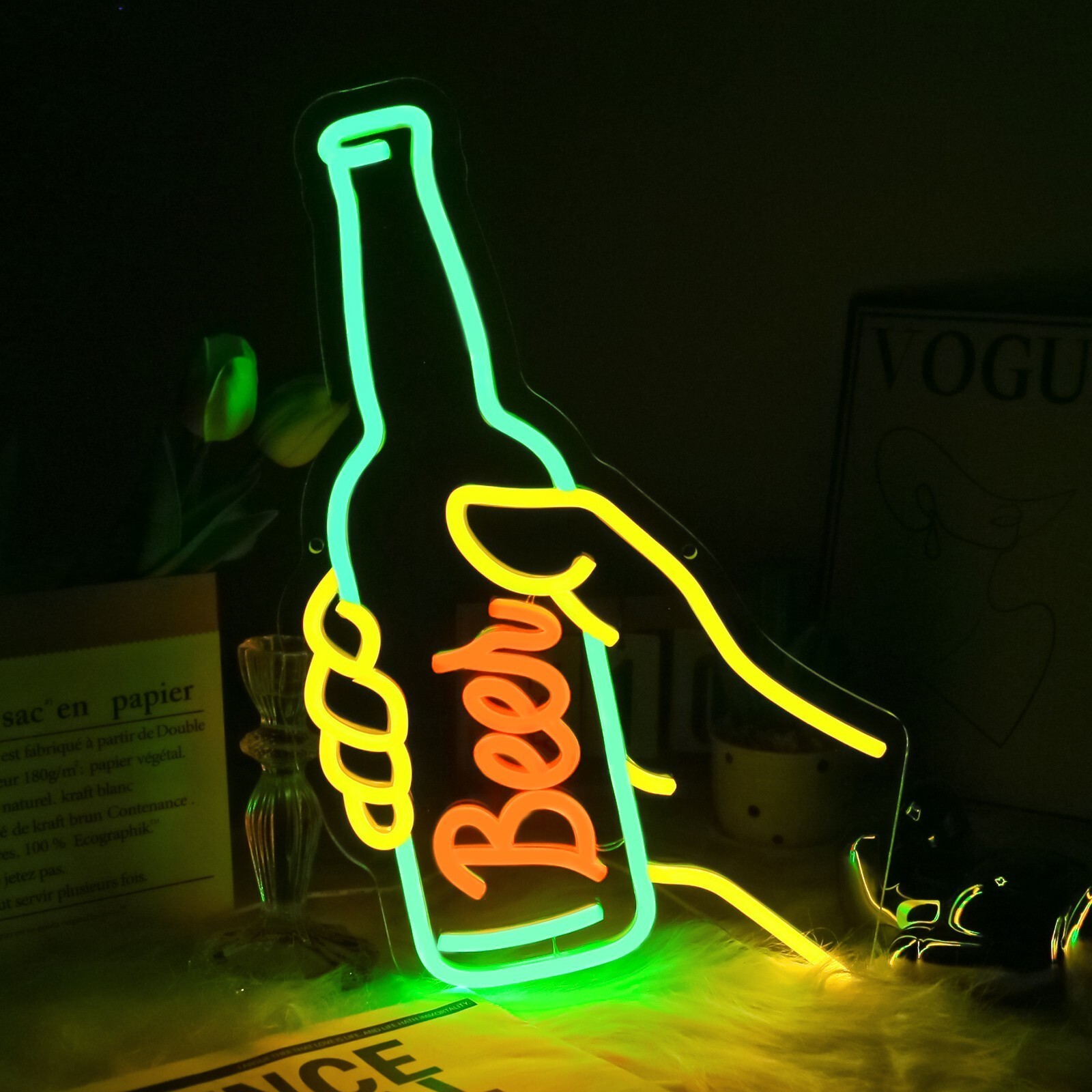 Beer Time Neon Signs LED Beer Neon Lights for Home Bar Man Cave Party Wall Decor