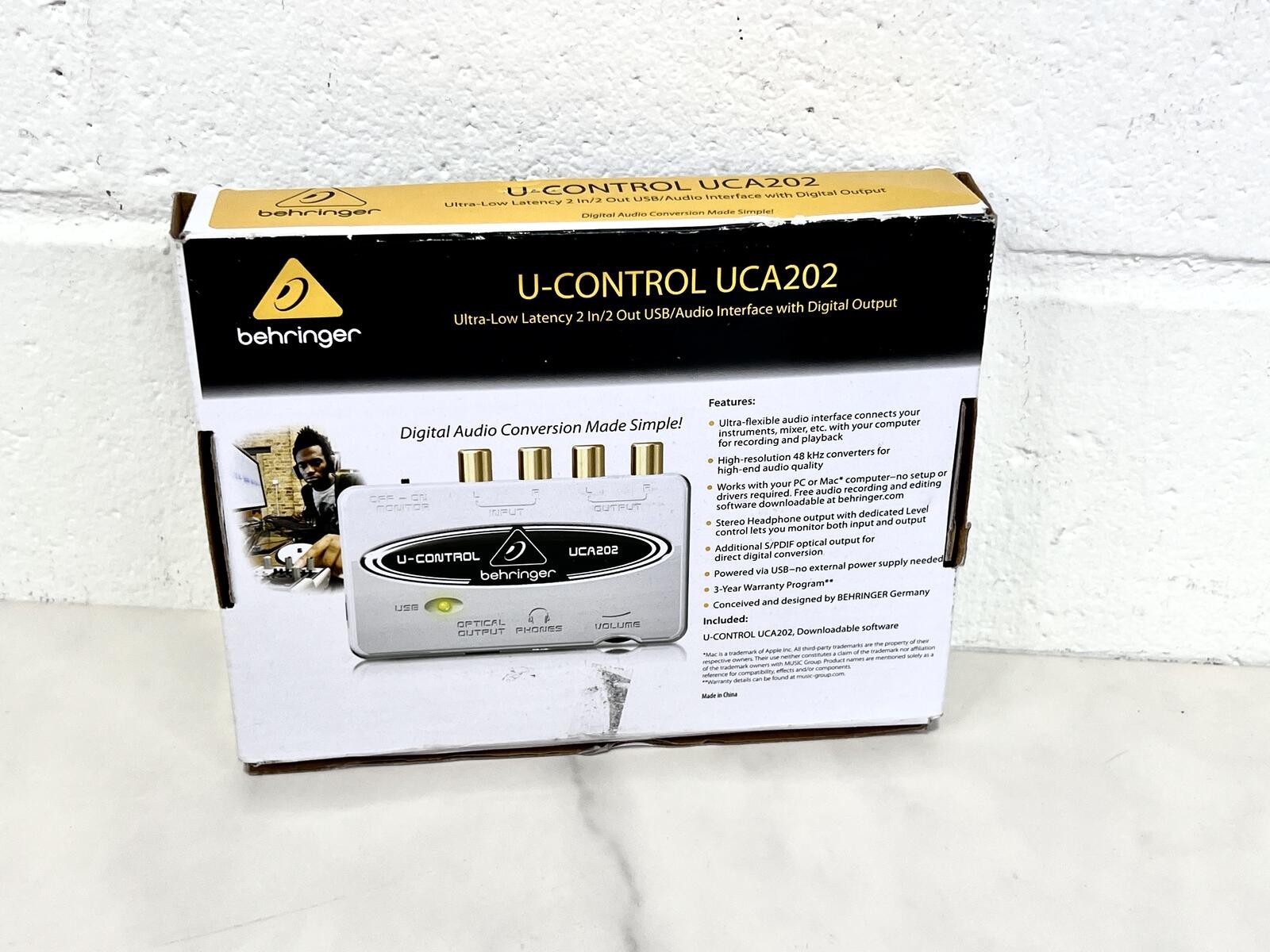 Behringer U-Control UCA202 USB Audio Interface with Box, Cable, and Manual