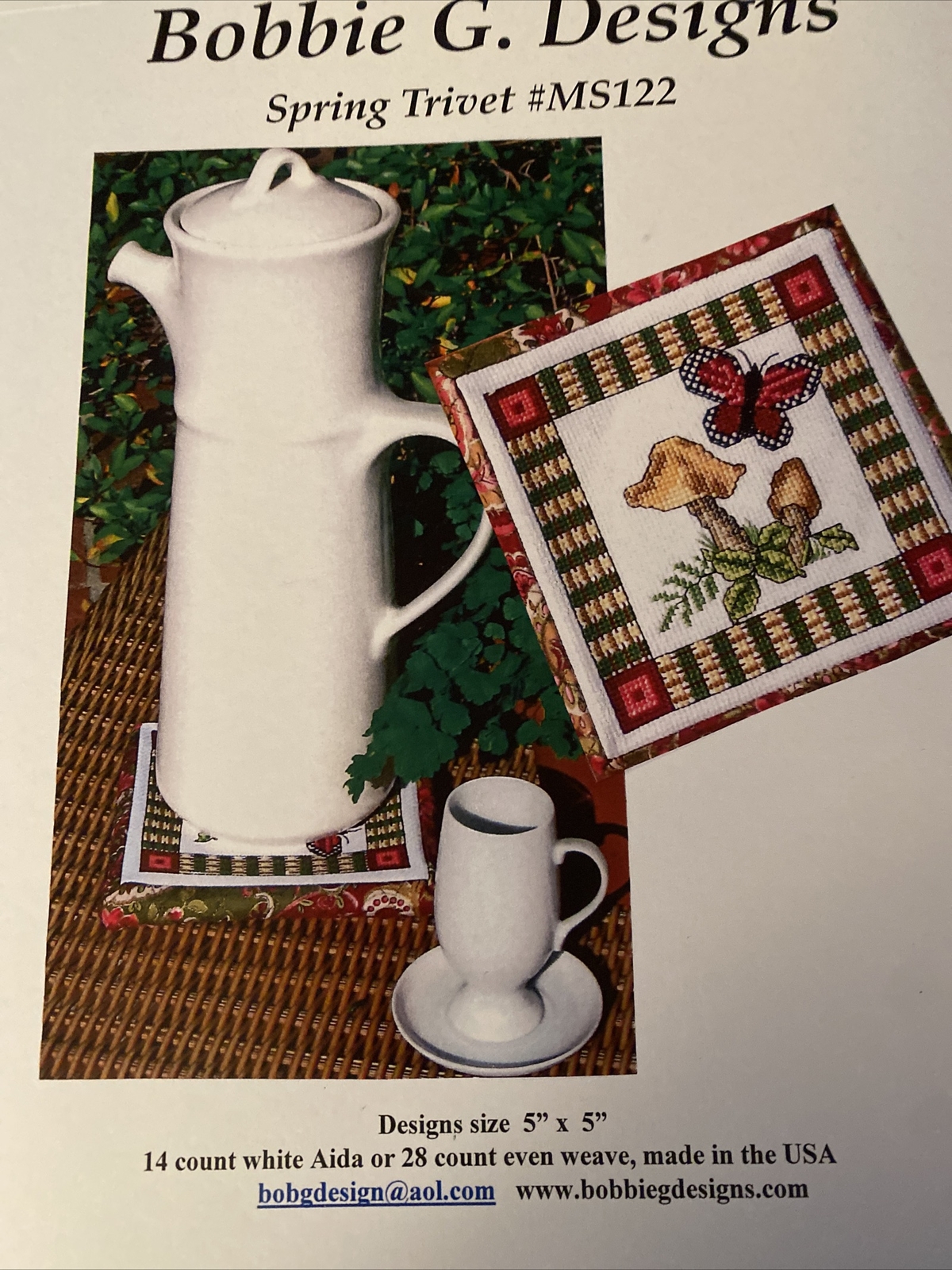 “SPRING TRIVET #MS122” Counted Cross Stitch Pattern NEW