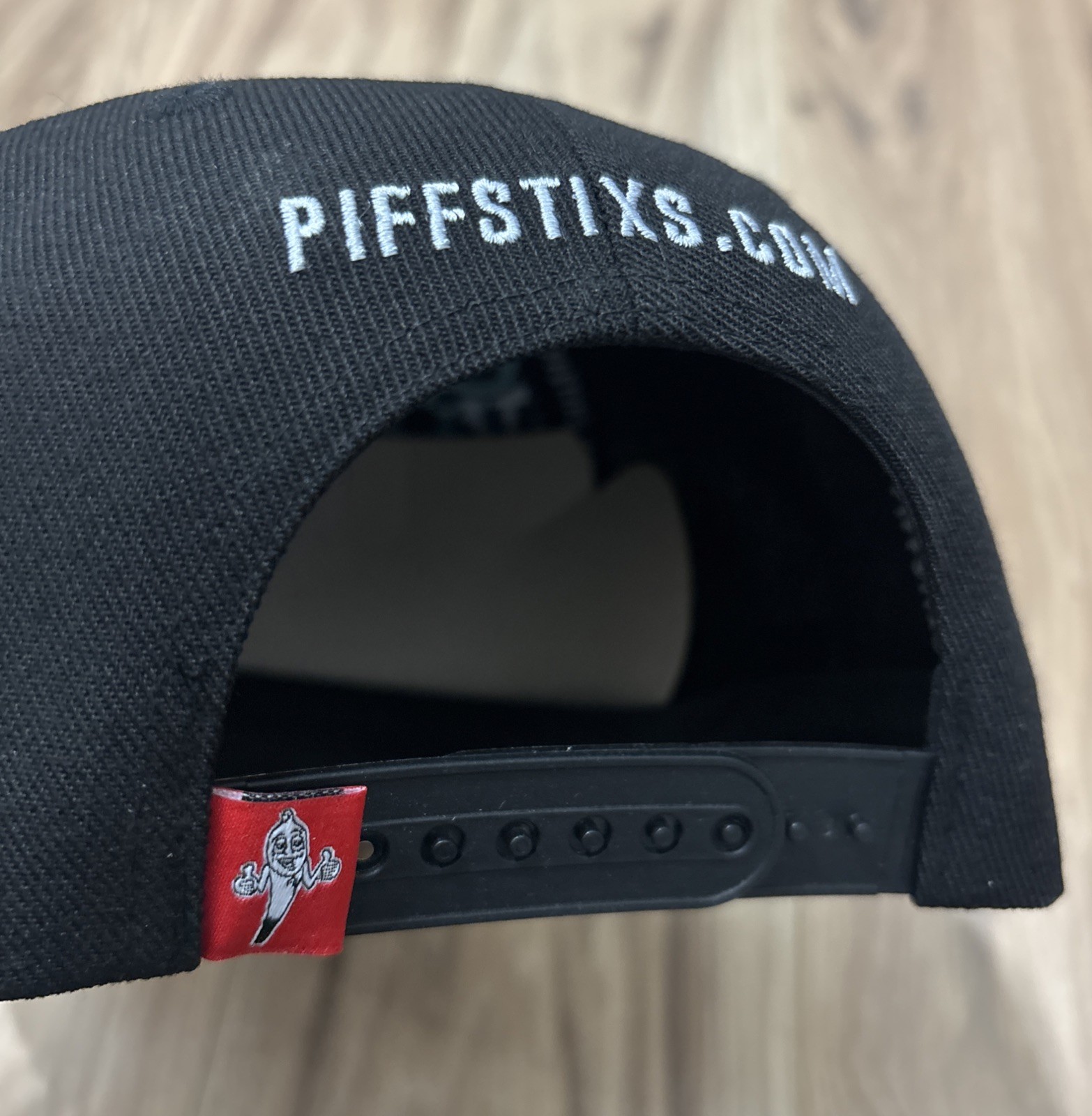 Piff Stixs Snapback Hat Black 6 Panel Cap One Size Adjustable Embroidered Logo