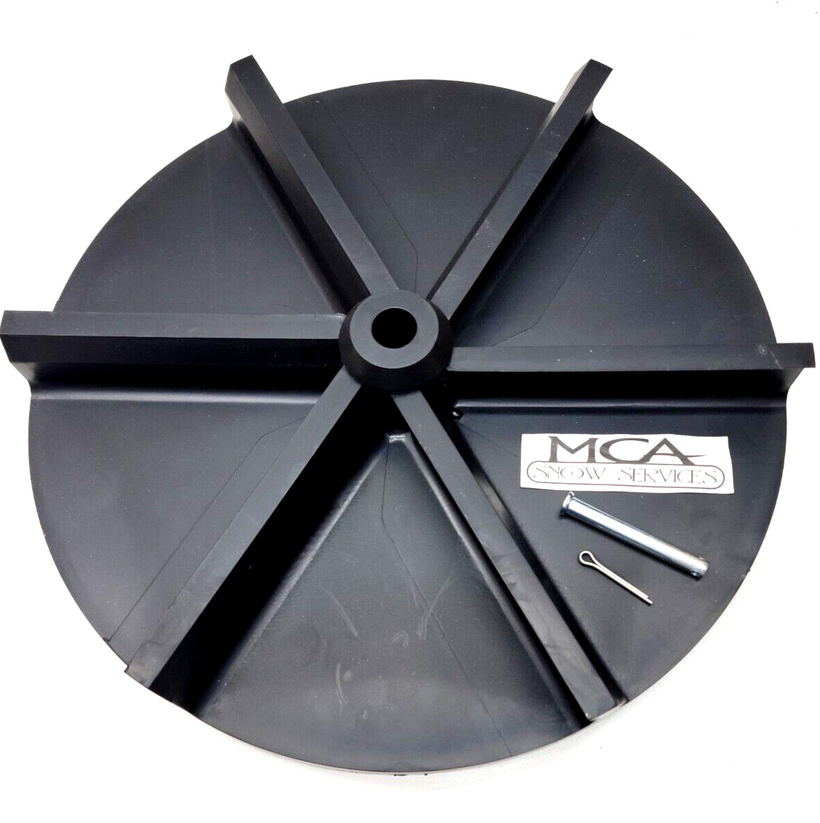 OEM BUYERS SALTDOGG 14" POLY SPINNER CW 6 FINS 3012393 ZINC CLEVIS S.S. COTTER