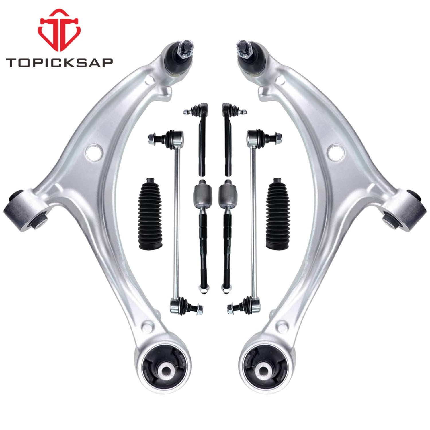 10p Front Lower Control Arms Kit Sway Bar Tie Rods for 2005 - 2010 Honda Odyssey