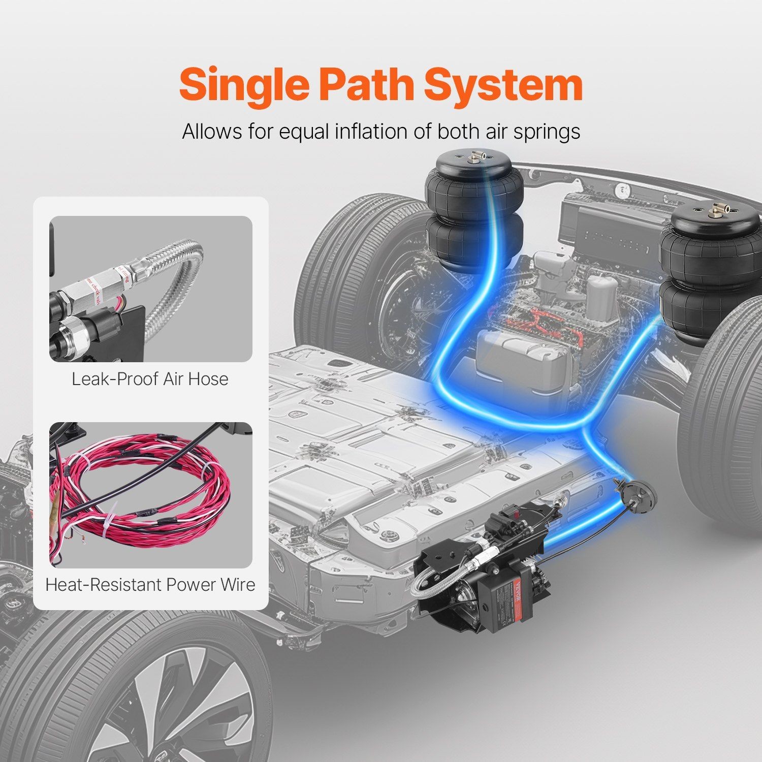 100PSI Air Ride Kit: Wireless App Control, Single Path