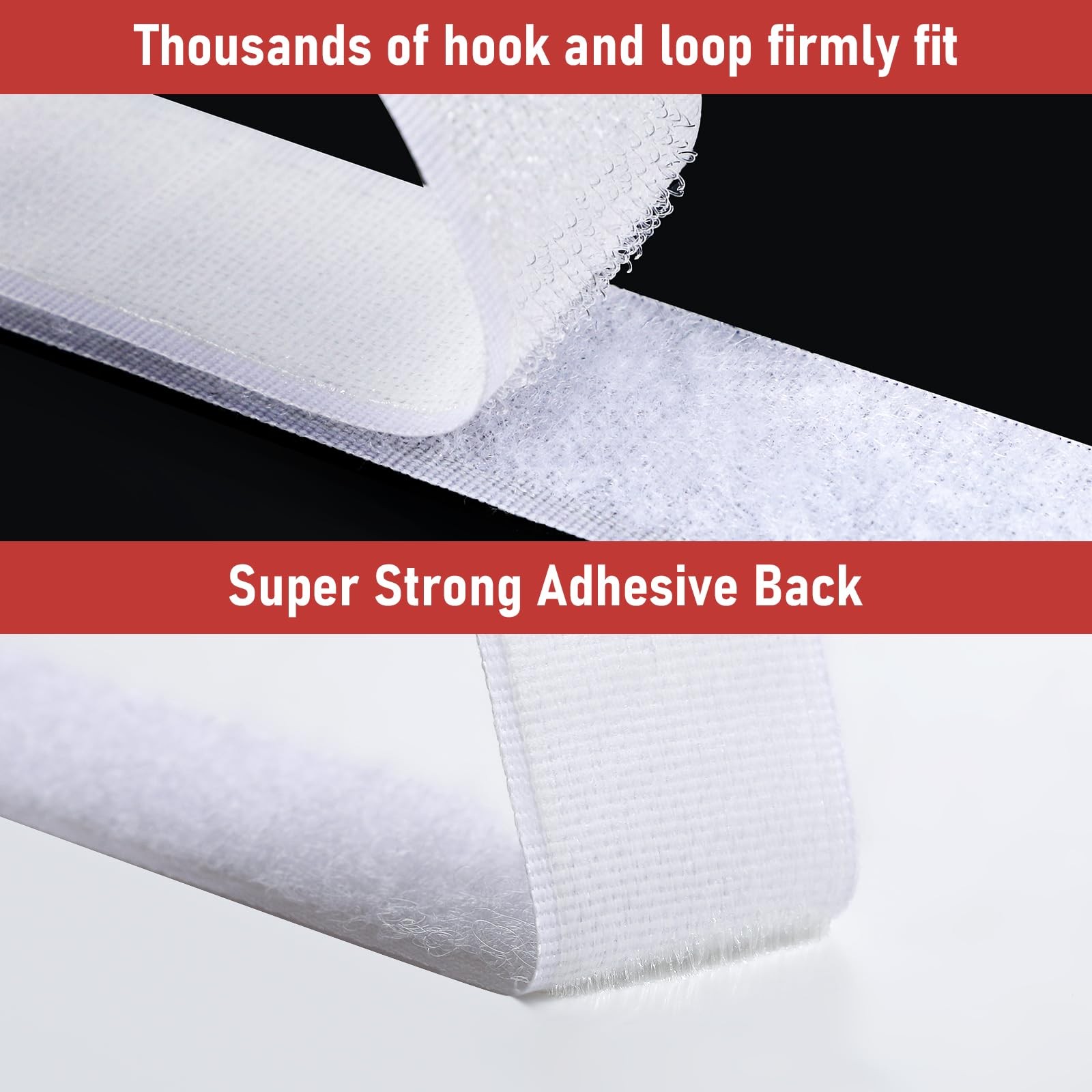 32Ft *1 Inch Hook and Loop Tape with Adhesive Back,White