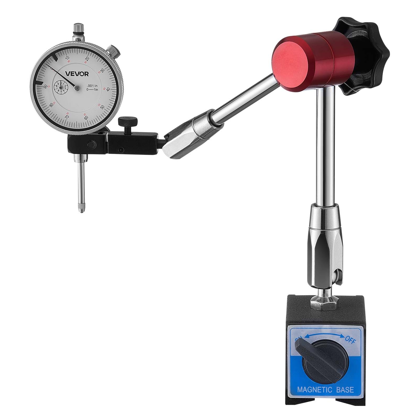 VEVOR Dial Test Indicator Magnetic Flexible Base 0.001in Accuracy 0-1 Range
