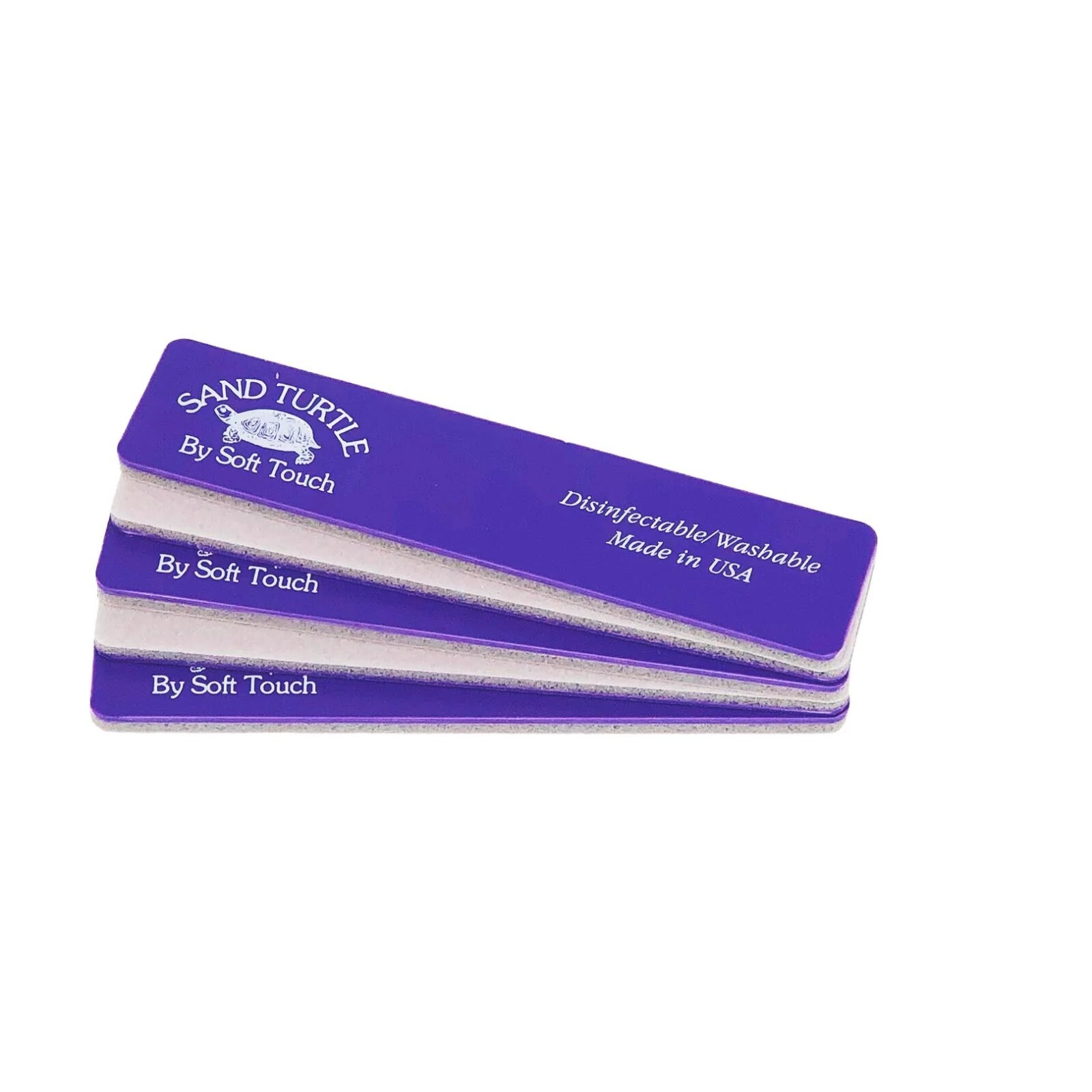 Soft Touch Purple 1/4" X 1 1/8" Sand Turtle Sponge Files Grit 220 x 4 Pcs