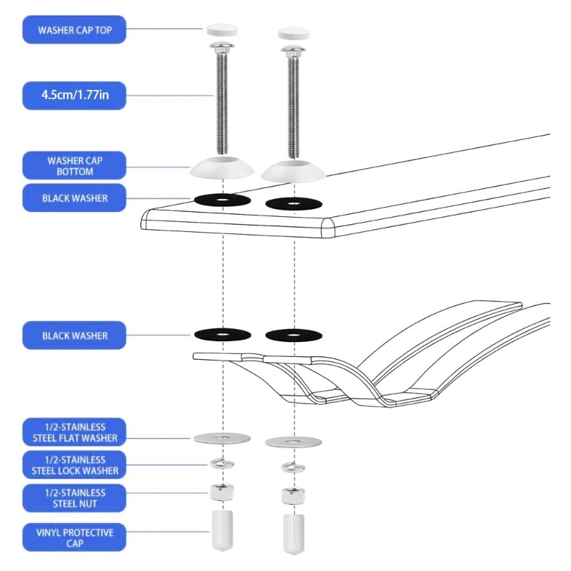 Pool Diving Board Mounting for Residential Inground Pools Two Hole Diving Board