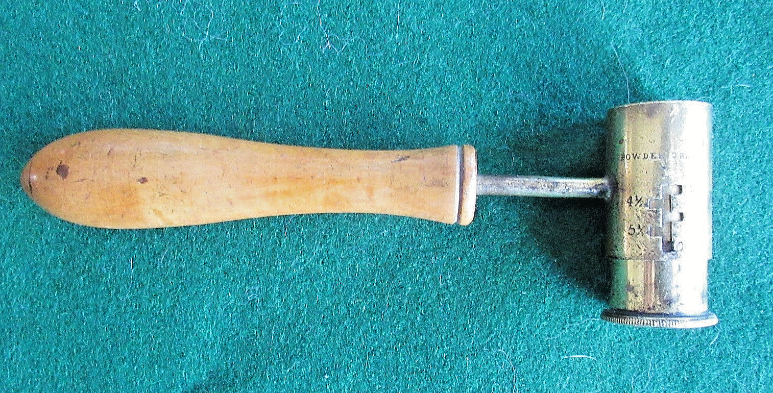 ANTIQUE JAMES DIXON & SONS POWDER MEASURE. 10 GA. 8 GA. 6 Drams