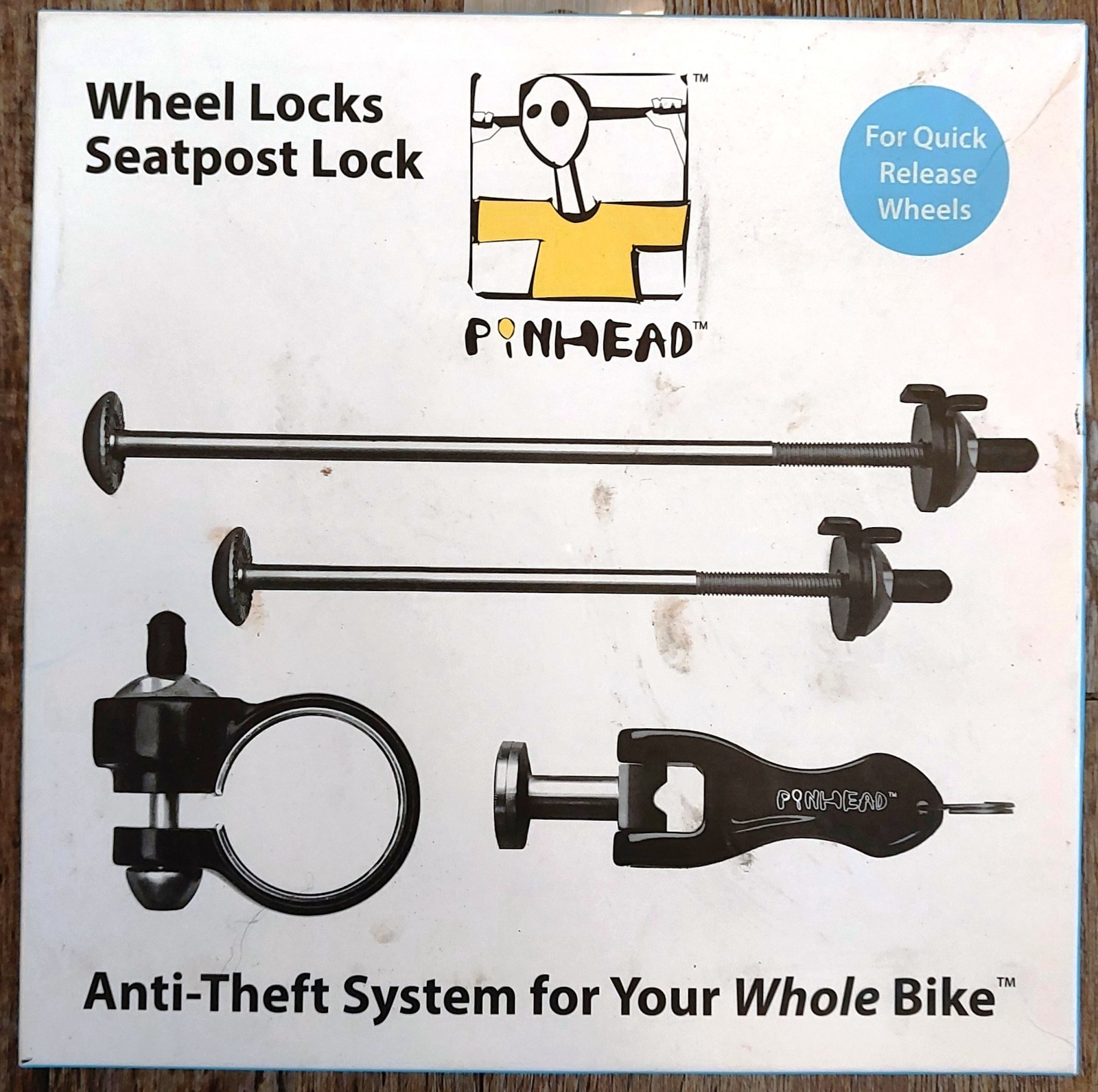 Pinhead Bicycle Locking Skewers Set 3-Pack Quick Release Wheel Seatpost Collar