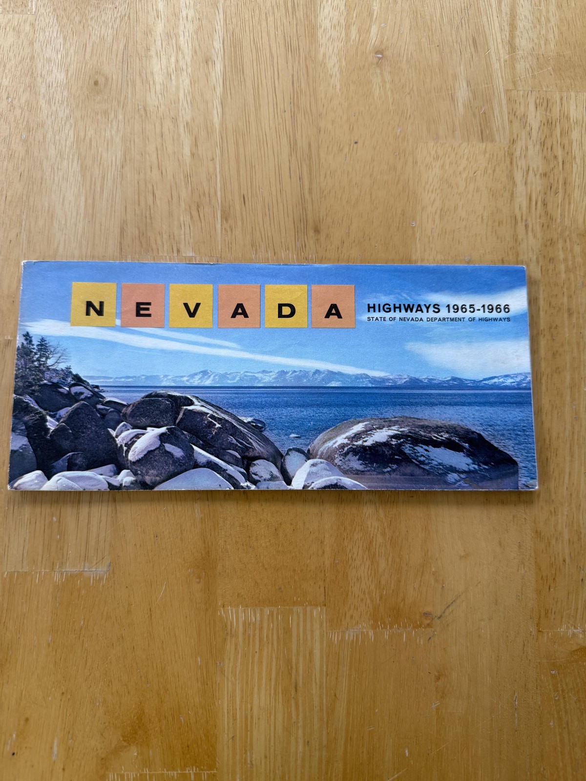 Vintage 1965-66 Nevada Highways Official State Road Map Travel Guide Folded