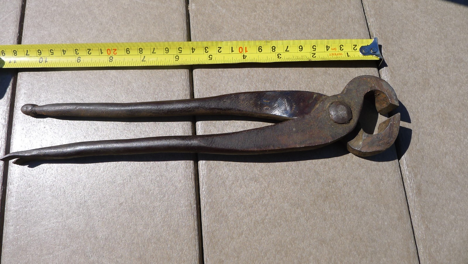 ANTIQUE J BUNGERSOHN, BARMEN GERMANY, NO 10 END NIPPERS, HAND FORGED