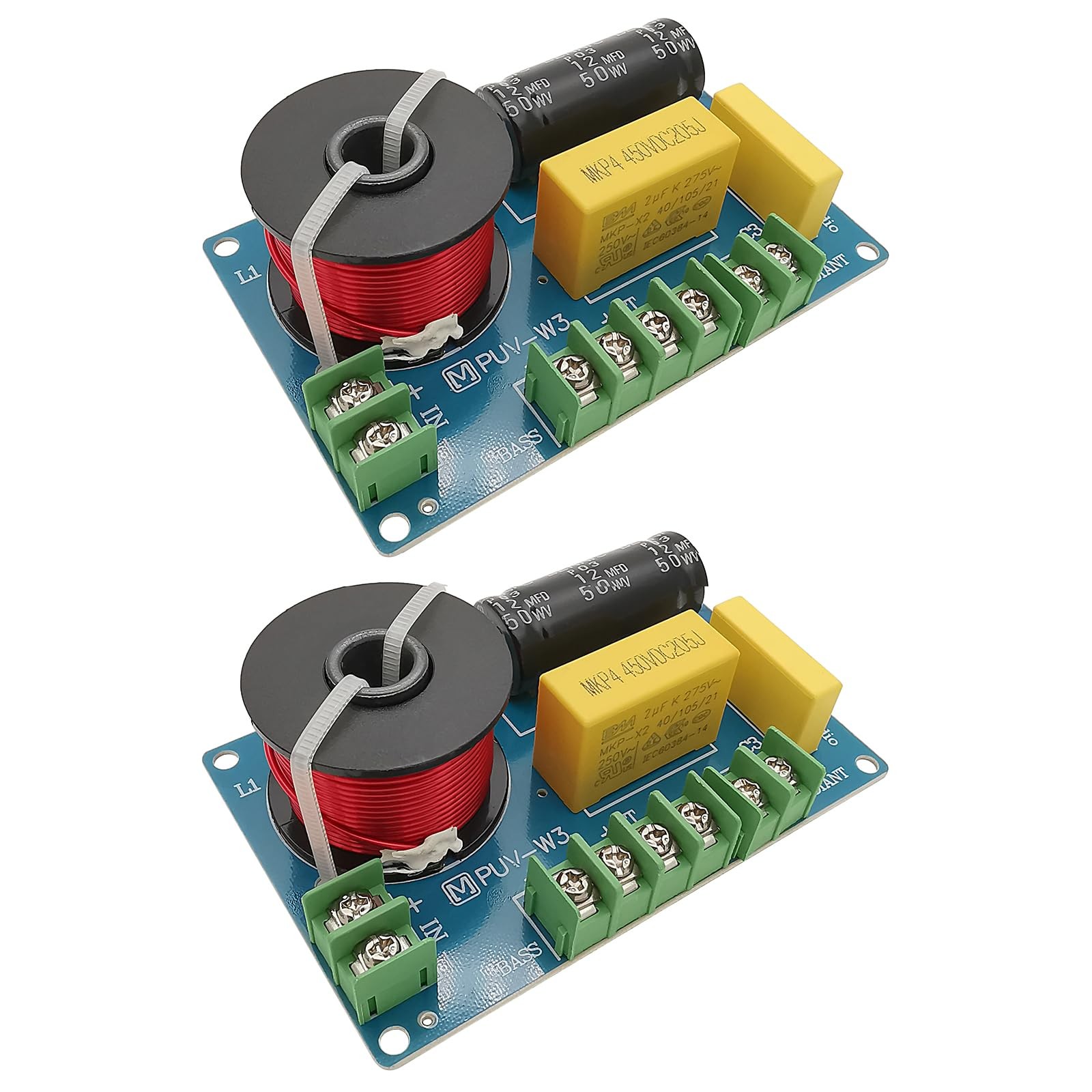 3 Way Speaker Crossover, PUV-W3 200W Passive Crossover 3Way 3.5"+, Blue