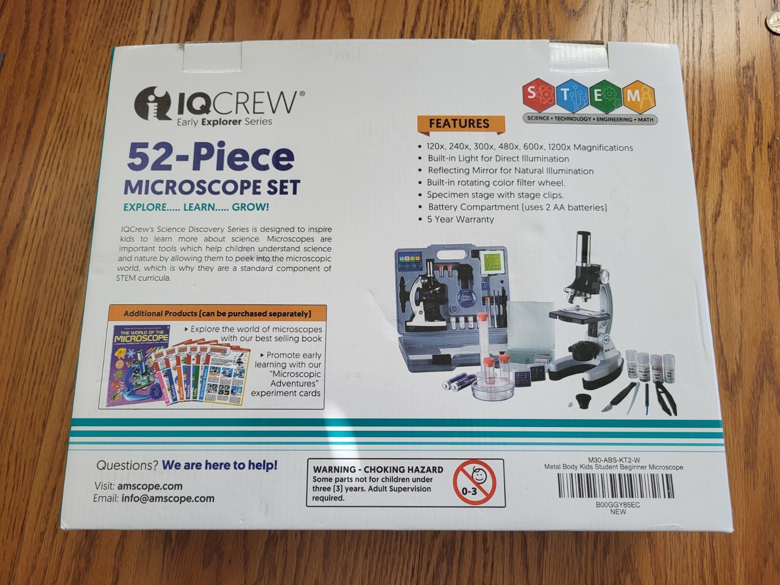 New IQ Crew 52-Pieace Microscope Set - Early Explorer Series - STEM Ages 8+