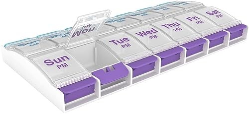 Ezy Dose Push Button (7-Day) Pill Case, Medicine Planner, Vitamin Orga