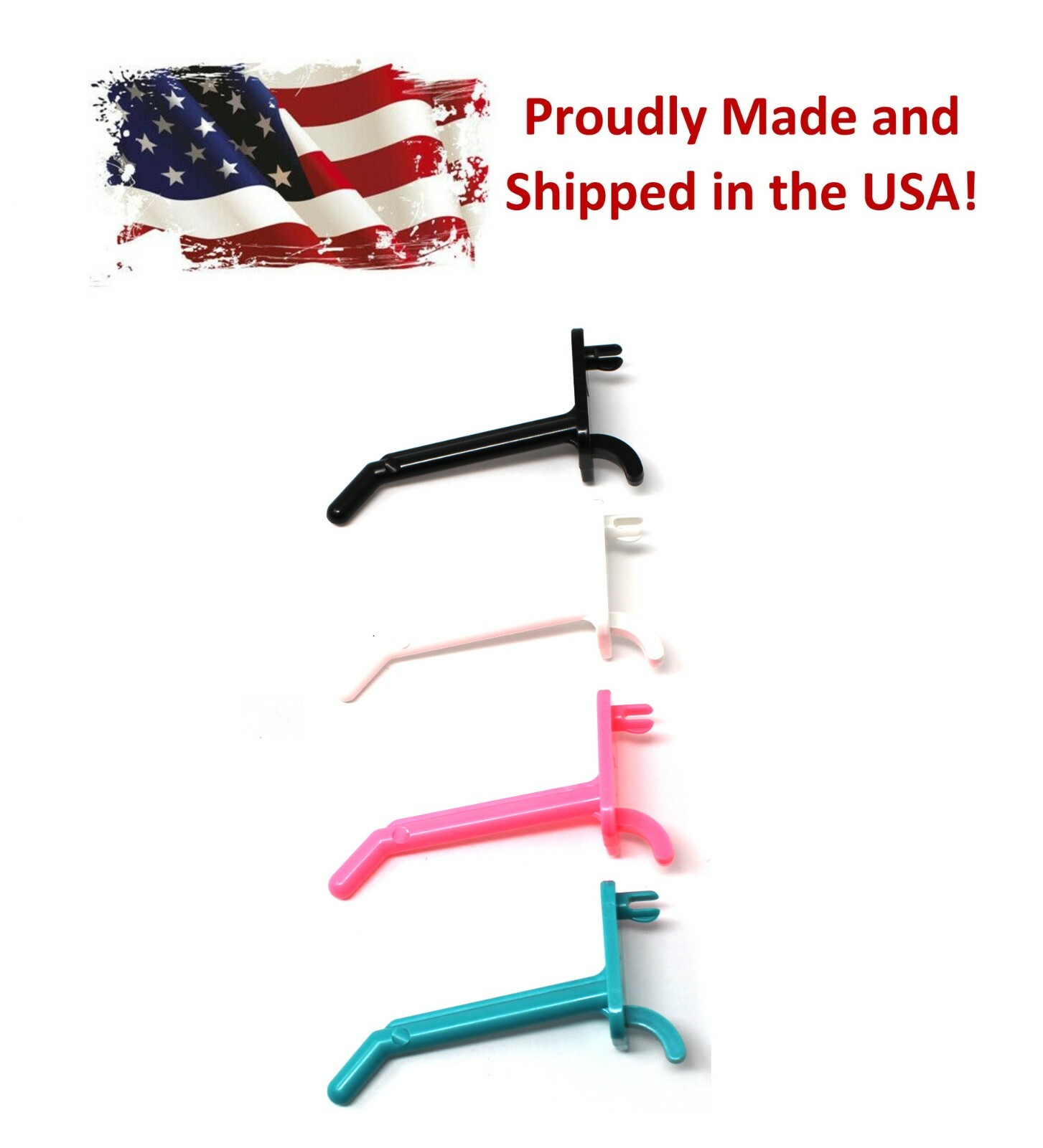 2" Plastic Pegboard Hooks Garage/ Tools/ Storage/ Jewelry/ Crafts/ 25 or 50 Pack