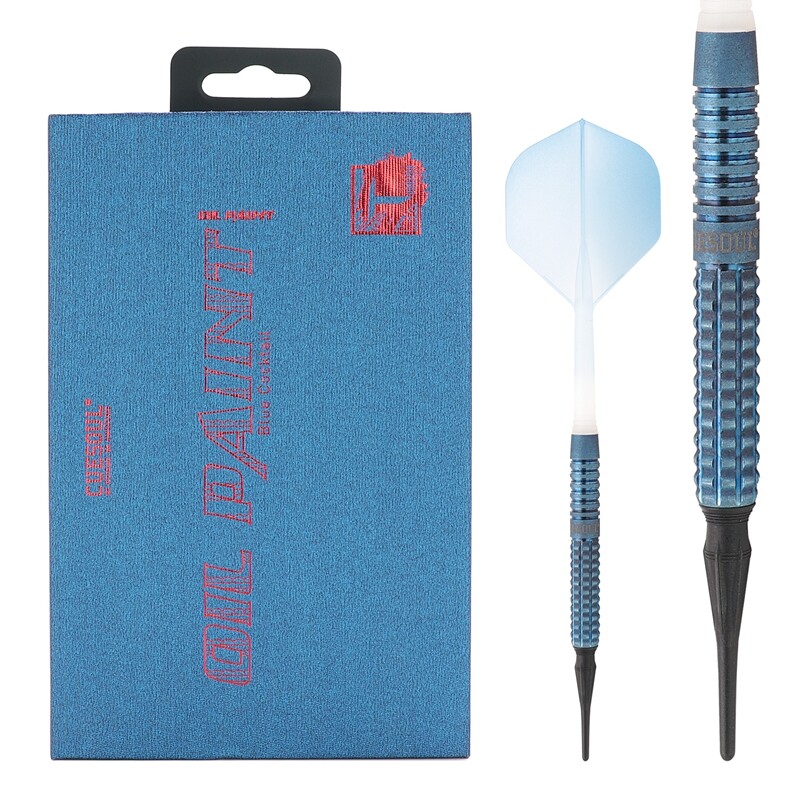 CUESOUL BLUE COCKTAIL Oil Paint Finished 90% Tungsten Soft Tip  Darts-20g