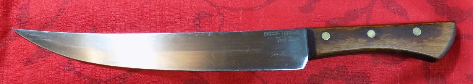 Vintage Ekco Eterna USA Roast Slicer Knife 9" Stainless High Carbon Steel Blade