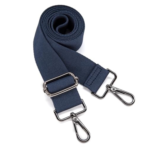 Thickened Solid Color Purse Straps Replacement Dark Blue Gunmetal Buckle
