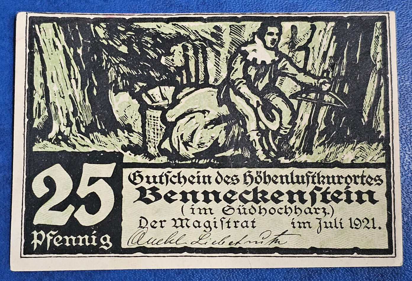 BENNECKENSTEIN NOTGELD 25 PFENNIG 1921 EMERGENCY MONEY GERMANY [🇩🇪35077]