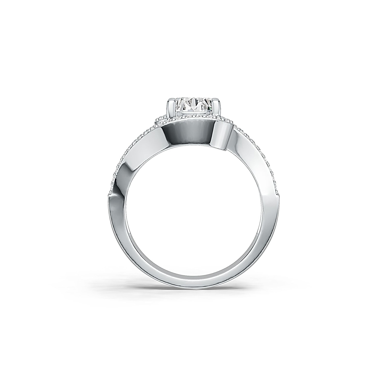 Sterling Silver Semi Mount Ring Setting Oval OV 9X7mm with White Topaz