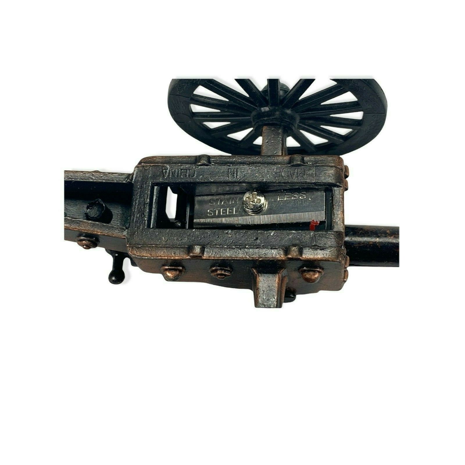 VTG Die Cast Mini Mechanical Cannon Pencil Sharpener