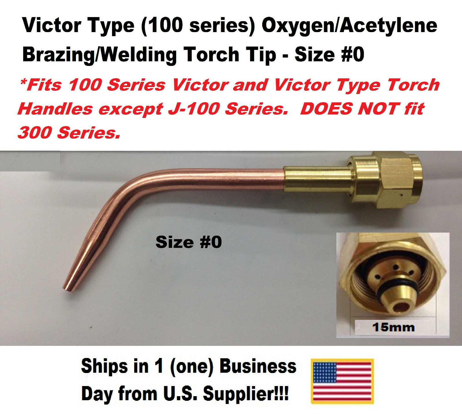 Victor Type (100 Series) Oxygen/Acetylene Brazing Welding Torch Tip Size #0