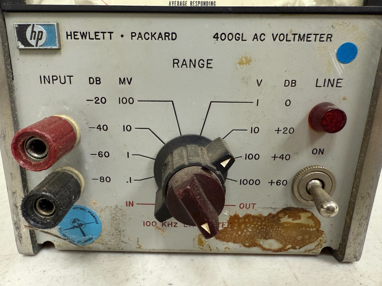 Vintage HP 400GL AC Voltmeter Not Tested & Working
