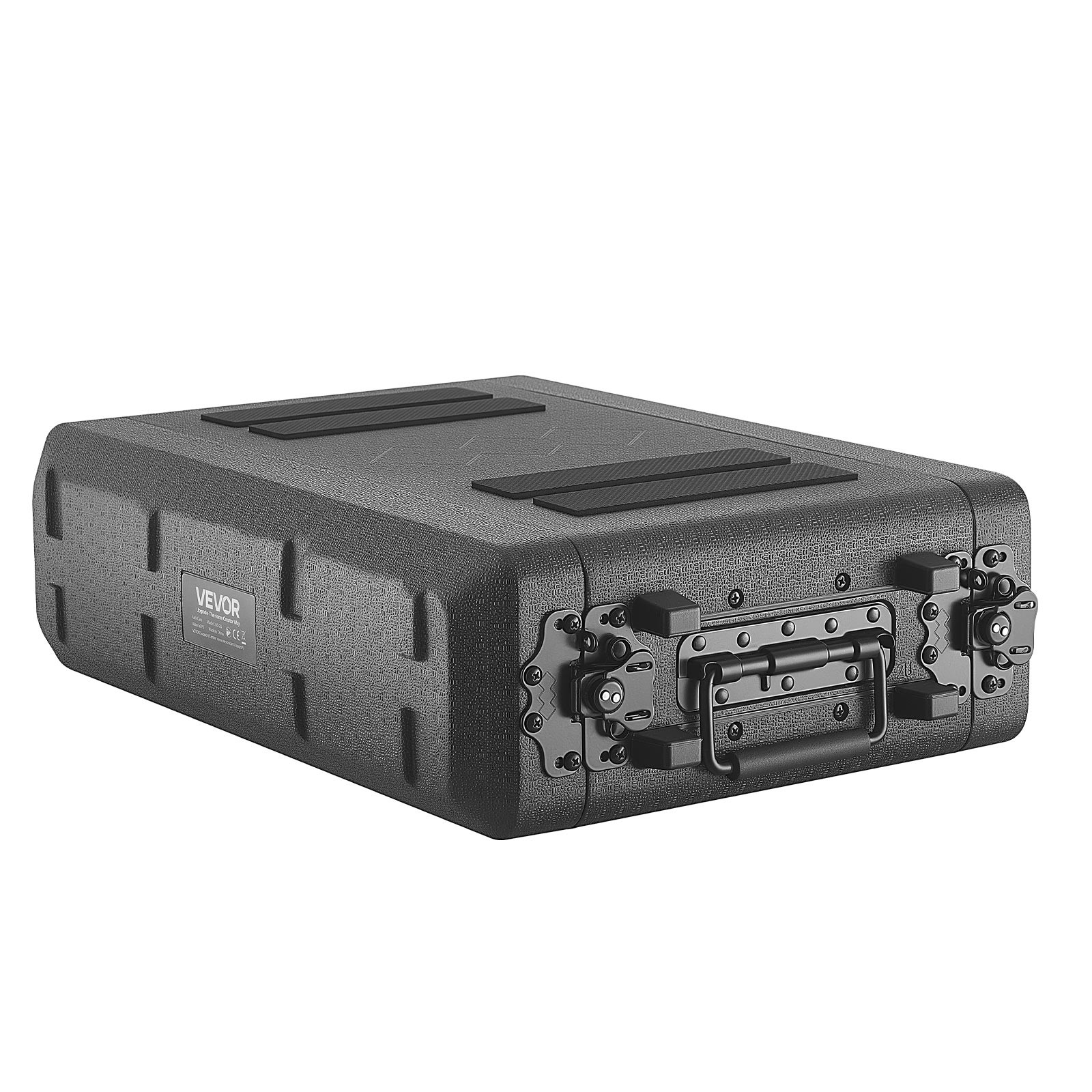 VEVOR 2U Rack Case Rackmount Flight Case 12 in with Microphone Compartments