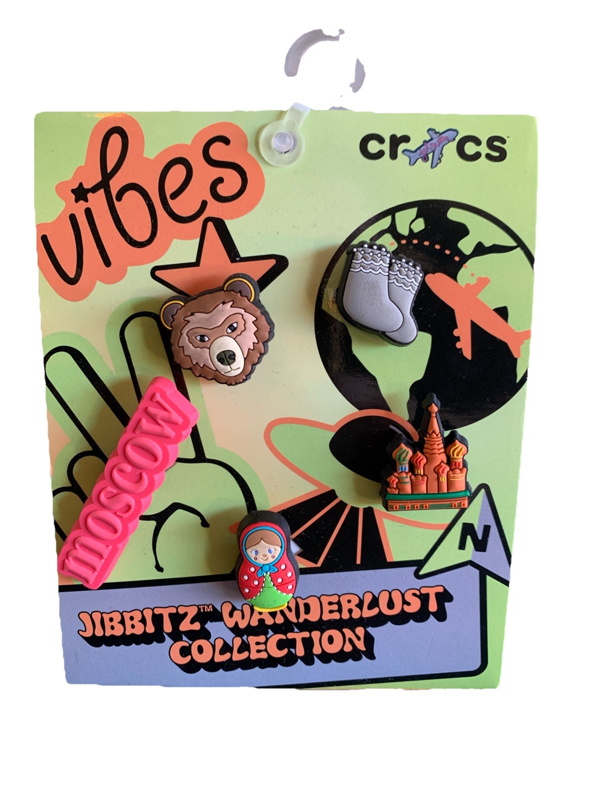 NEW Crocs Jibbitz Wanderlust Moscow Russia 5 Pack