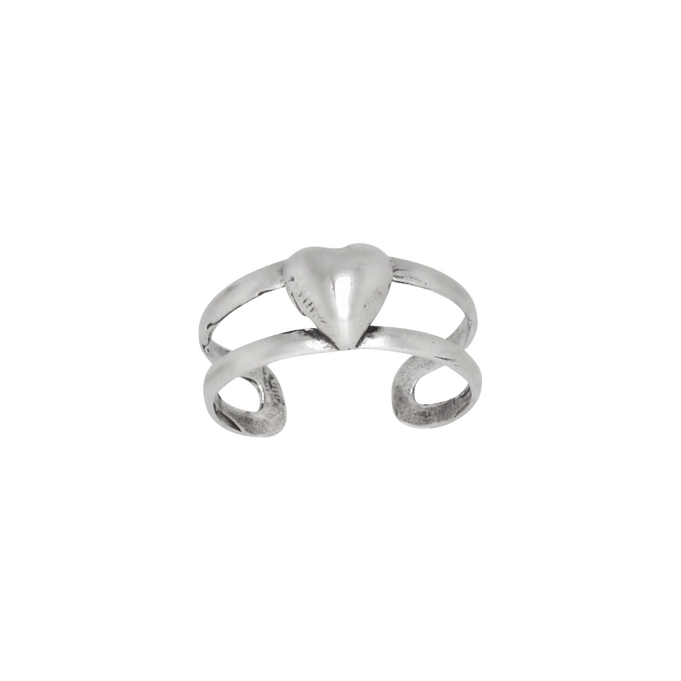 Sterling Silver .925 Heart Toe Ring Adjustable Size | Made In USA