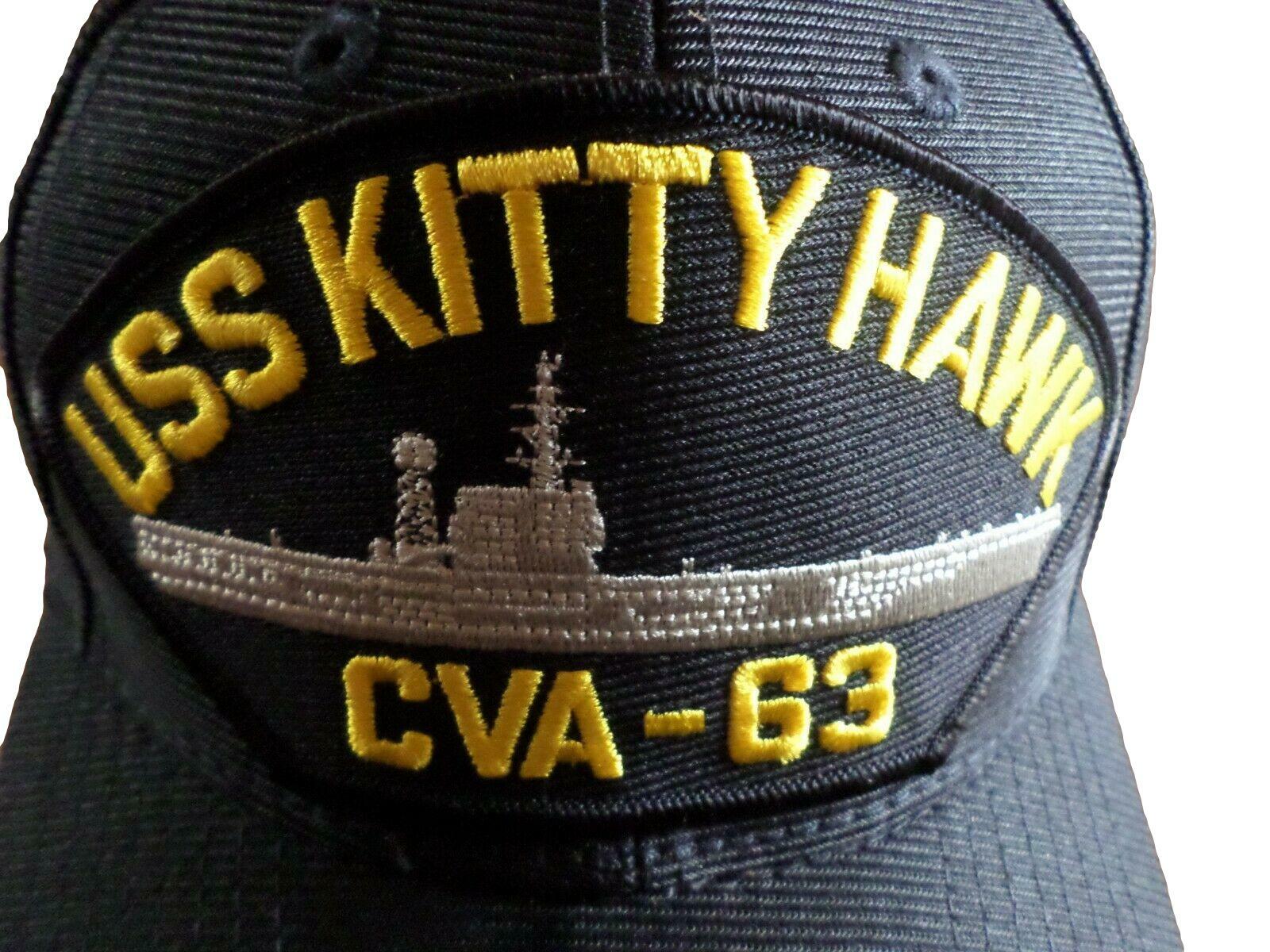 USS KITTY HAWK CVA-63 NAVY SHIP HAT U.S MILITARY OFFICIAL BALL CAP U.S.A MADE