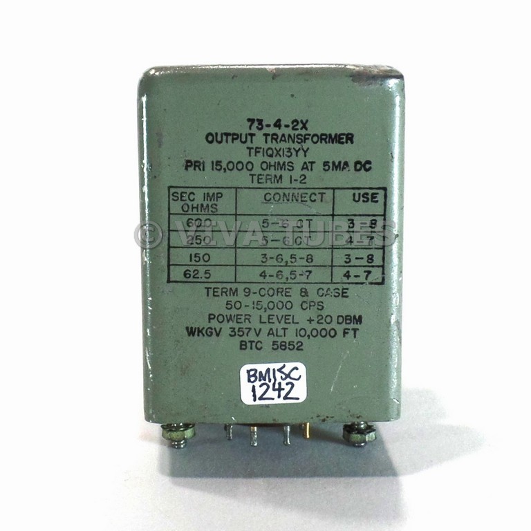 Vintage Unknown 73-4-2X Tube Amp 357 VDC Output Transformer 600/250/150/62.5ohm